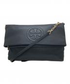 TORY BURCHトリーバーチ）の古着「Bombe Fold-Over Clutch Bag」｜ブラック