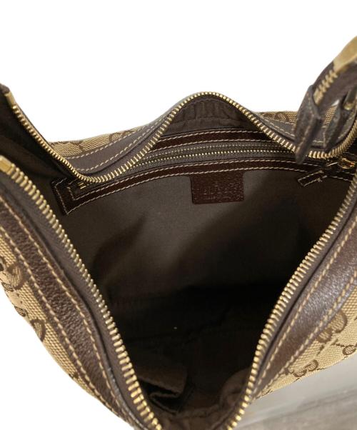 GUCCI（グッチ）GUCCI (グッチ) GGキャンバス ワンショルダーバッグ ベージュ×ブラウンの古着・服飾アイテム