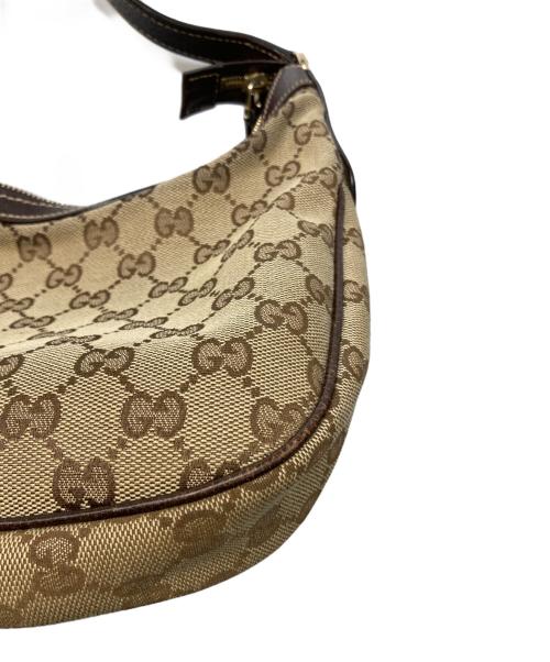 GUCCI（グッチ）GUCCI (グッチ) GGキャンバス ワンショルダーバッグ ベージュ×ブラウンの古着・服飾アイテム