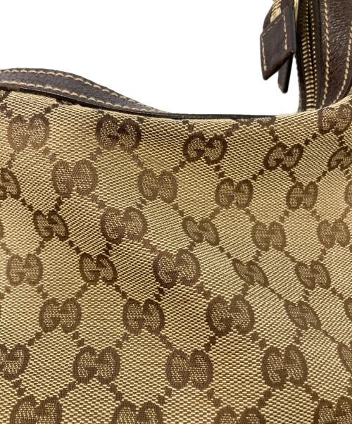 GUCCI（グッチ）GUCCI (グッチ) GGキャンバス ワンショルダーバッグ ベージュ×ブラウンの古着・服飾アイテム