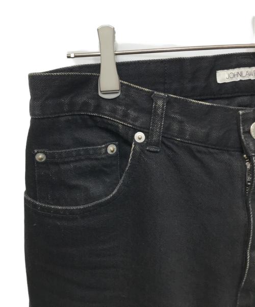 JOHN LAWRENCE SULLIVAN（ジョン ローレンス サリバン）JOHN LAWRENCE SULLIVAN (ジョン ローレンス サリバン) LEATHER PATCH DENIM ブラック サイズ:46の古着・服飾アイテム