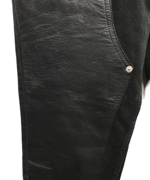 JOHN LAWRENCE SULLIVAN（ジョン ローレンス サリバン）JOHN LAWRENCE SULLIVAN (ジョン ローレンス サリバン) LEATHER PATCH DENIM ブラック サイズ:46の古着・服飾アイテム