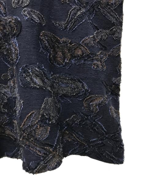 HaaT（ハート）Haat (ハート イッセイ ミヤケ) フラワーデザインニットワンピース ネイビー サイズ:3の古着・服飾アイテム