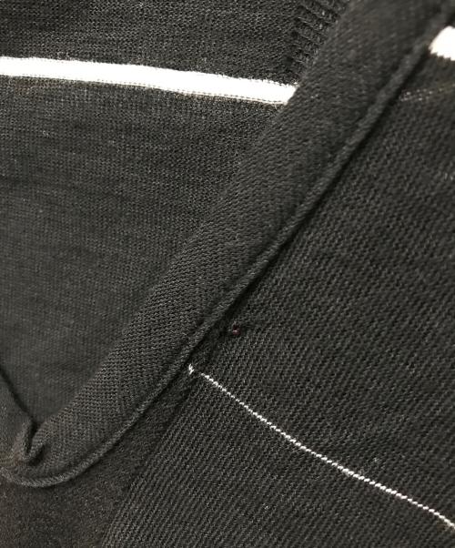 Y's（ワイズ）Y's (ワイズ) Vネックドレープボーダーニットワンピース ブラック×ホワイト サイズ:2の古着・服飾アイテム