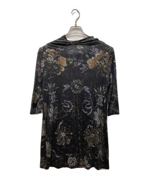 HaaT（ハート）HaaT (ハート イッセイ ミヤケ) グラフィックワンピース ブラック×カーキ サイズ:2の古着・服飾アイテム