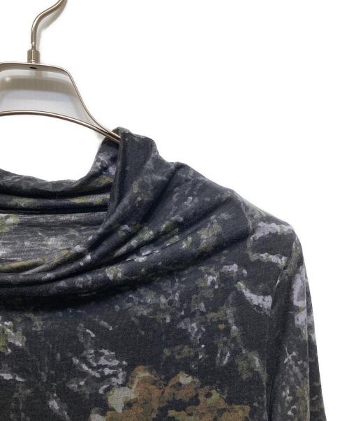 HaaT（ハート）HaaT (ハート イッセイ ミヤケ) グラフィックワンピース ブラック×カーキ サイズ:2の古着・服飾アイテム