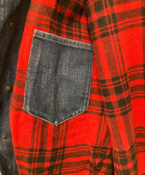 POLO RALPH LAUREN（ポロ・ラルフローレン）POLO RALPH LAUREN (ポロ・ラルフローレン) チェックライニングデニムカバーオール ネイビー サイズ:XLの古着・服飾アイテム