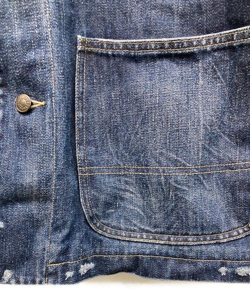 POLO RALPH LAUREN（ポロ・ラルフローレン）POLO RALPH LAUREN (ポロ・ラルフローレン) チェックライニングデニムカバーオール ネイビー サイズ:XLの古着・服飾アイテム