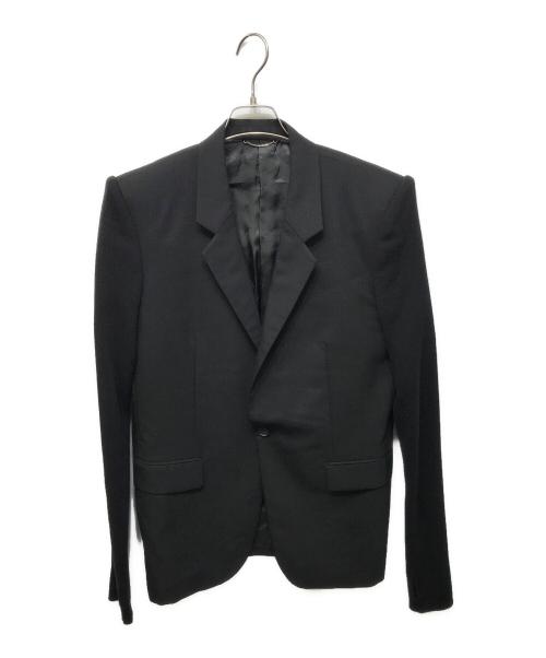 JOHN LAWRENCE SULLIVAN（ジョン ローレンス サリバン）JOHN LAWRENCE SULLIVAN (ジョン ローレンス サリバン) RIPSTOP KNIT SLEEVE SINGLE JACKET ブラック サイズ:48の古着・服飾アイテム