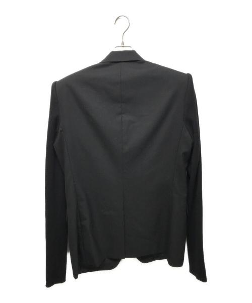 JOHN LAWRENCE SULLIVAN（ジョン ローレンス サリバン）JOHN LAWRENCE SULLIVAN (ジョン ローレンス サリバン) RIPSTOP KNIT SLEEVE SINGLE JACKET ブラック サイズ:48の古着・服飾アイテム