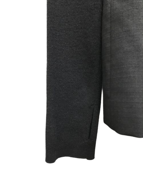 JOHN LAWRENCE SULLIVAN（ジョン ローレンス サリバン）JOHN LAWRENCE SULLIVAN (ジョン ローレンス サリバン) RIPSTOP KNIT SLEEVE SINGLE JACKET ブラック サイズ:48の古着・服飾アイテム