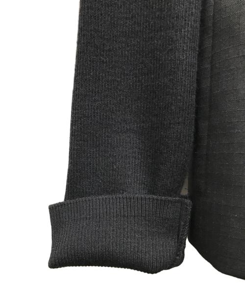 JOHN LAWRENCE SULLIVAN（ジョン ローレンス サリバン）JOHN LAWRENCE SULLIVAN (ジョン ローレンス サリバン) RIPSTOP KNIT SLEEVE SINGLE JACKET ブラック サイズ:48の古着・服飾アイテム