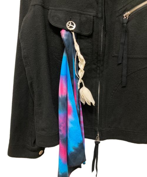 BED J.W. FORD（ベッドフォード）BED J.W. FORD (ベッドフォード) フラワーコサージュ付ジップブルゾン ブラック サイズ:1の古着・服飾アイテム