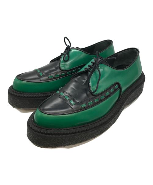 ADIEV（アデュー）ADIEV (アデュー) 2トーンクリーパーシューズ グリーン×ブラック サイズ:43の古着・服飾アイテム