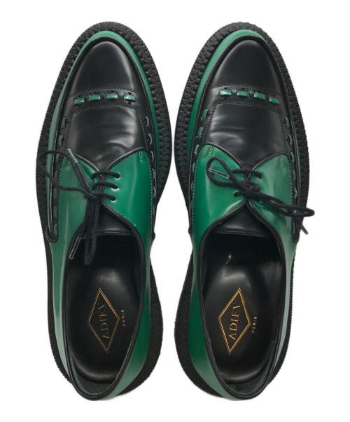 ADIEV（アデュー）ADIEV (アデュー) 2トーンクリーパーシューズ グリーン×ブラック サイズ:43の古着・服飾アイテム