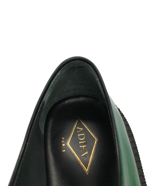 ADIEV（アデュー）ADIEV (アデュー) 2トーンクリーパーシューズ グリーン×ブラック サイズ:43の古着・服飾アイテム
