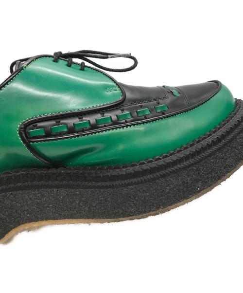 ADIEV（アデュー）ADIEV (アデュー) 2トーンクリーパーシューズ グリーン×ブラック サイズ:43の古着・服飾アイテム