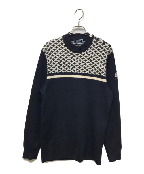 SAINT JAMES（セントジェームス）SAINT JAMES (セントジェームス) Pyrenex (ピレネックス) バージンウールセーター ニット ネイビー サイズ:不明の古着・服飾アイテム