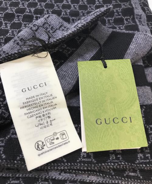 GUCCI（グッチ）GUCCI (グッチ) GG柄ウ-ルマフラー グレーの古着・服飾アイテム