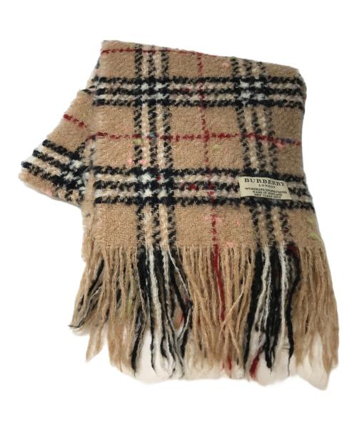 BURBERRY LONDON（バーバリーロンドン）BURBERRY LONDON (バーバリーロンドン) ノヴァチェックフリンジマフラー ベージュの古着・服飾アイテム