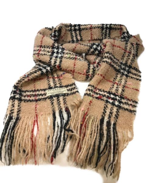 BURBERRY LONDON（バーバリーロンドン）BURBERRY LONDON (バーバリーロンドン) ノヴァチェックフリンジマフラー ベージュの古着・服飾アイテム