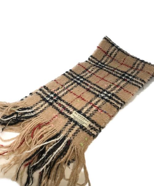 BURBERRY LONDON（バーバリーロンドン）BURBERRY LONDON (バーバリーロンドン) ノヴァチェックフリンジマフラー ベージュの古着・服飾アイテム