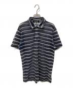 COMME des GARCONS HOMME DEUXコムデギャルソン オム ドゥ）の古着「ボーダーメッシュポロシャツ」｜グレー×ホワイト