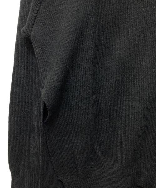 BLACK COMME des GARCONS（ブラックコムデギャルソン）BLACK COMME des GARCONS (ブラックコムデギャルソン) サイドスリットシェットランドセーター ブラック サイズ:Lの古着・服飾アイテム
