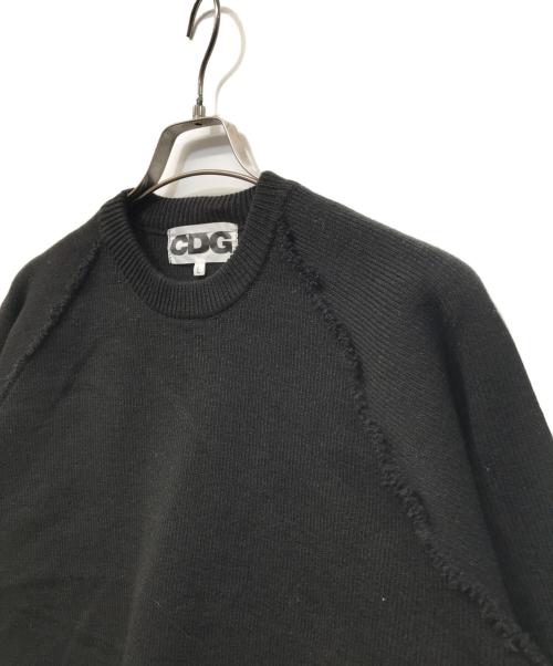 CDG（シーディージー）CDG (シーディージー) サイドスリット ニット セーター ブラック サイズ:Lの古着・服飾アイテム