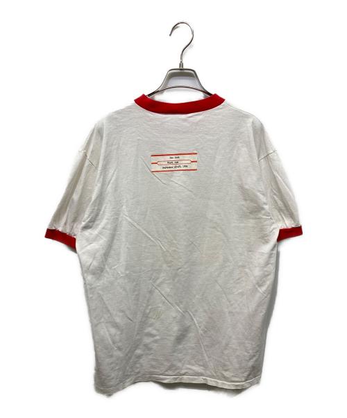 90'S PEARL JAM（パール・ジャム）90'S PEARL JAM (パール・ジャム) 1996 ニューヨークコンサート リンガーTシャツ ホワイト×レッド サイズ:Lの古着・服飾アイテム