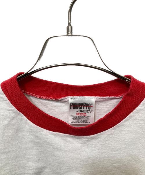 90'S PEARL JAM（パール・ジャム）90'S PEARL JAM (パール・ジャム) 1996 ニューヨークコンサート リンガーTシャツ ホワイト×レッド サイズ:Lの古着・服飾アイテム