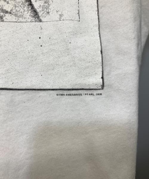 90'S PEARL JAM（パール・ジャム）90'S PEARL JAM (パール・ジャム) 1996 ニューヨークコンサート リンガーTシャツ ホワイト×レッド サイズ:Lの古着・服飾アイテム