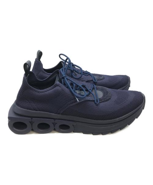 Ferragamo（フェラガモ）Ferragamo (フェラガモ) Nima Knit-Blue-Low-top Sneakers-10 ネイビー サイズ:10の古着・服飾アイテム
