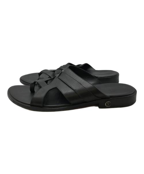 Christian Louboutin（クリスチャン・ルブタン）Christian Louboutin (クリスチャン・ルブタン) Sinouhe Black Leather Sandals ブラック サイズ:43の古着・服飾アイテム