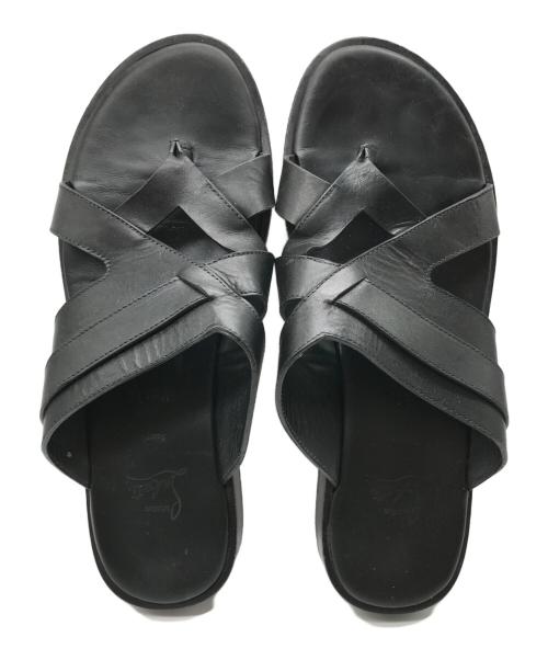 Christian Louboutin（クリスチャン・ルブタン）Christian Louboutin (クリスチャン・ルブタン) Sinouhe Black Leather Sandals ブラック サイズ:43の古着・服飾アイテム