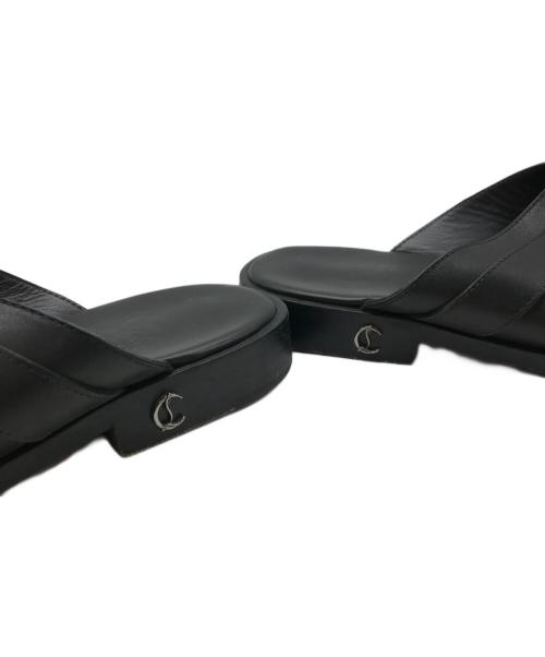 Christian Louboutin（クリスチャン・ルブタン）Christian Louboutin (クリスチャン・ルブタン) Sinouhe Black Leather Sandals ブラック サイズ:43の古着・服飾アイテム
