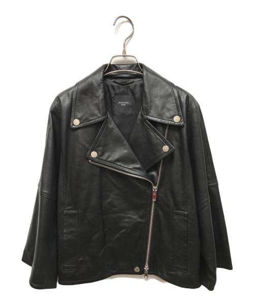 WEEKEND Max Mara（ウィークエンド マックスマーラ）WEEKEND Max Mara (ウィークエンド マックスマーラ) レザーダブルライダースジャケット ブラック サイズ:34の古着・服飾アイテム