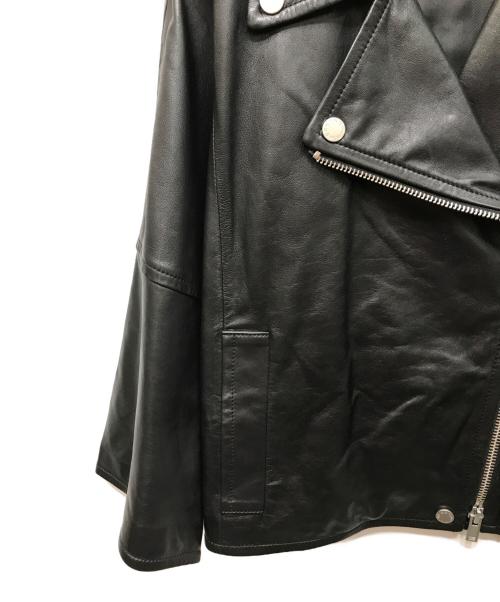 WEEKEND Max Mara（ウィークエンド マックスマーラ）WEEKEND Max Mara (ウィークエンド マックスマーラ) レザーダブルライダースジャケット ブラック サイズ:34の古着・服飾アイテム