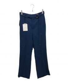 CULLNI（クルニ）の古着「ベルトピンタックパンツ」｜ネイビー