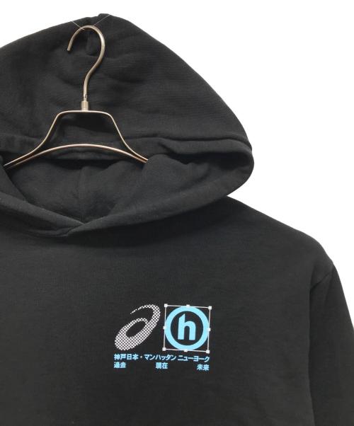 HIDDEN NY（ヒドゥンニューヨーク）HIDDEN NY (ヒドゥンニューヨーク) asics (アシックス) プルオーバーパーカー ブラック サイズ:Ｓの古着・服飾アイテム