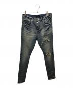 PURPLE BRANDパープルブランド）の古着「ミッドライズスリムデニムパンツ」｜インディゴ