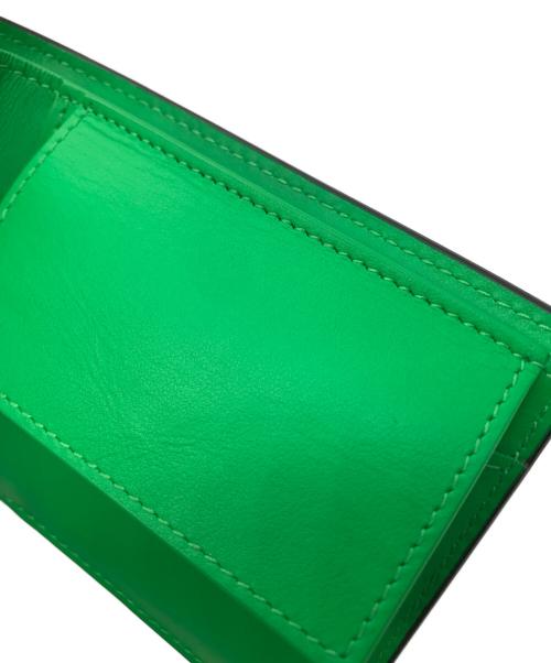 BOTTEGA VENETA（ボッテガベネタ）BOTTEGA VENETA (ボッテガベネタ) 2つ折り財布 ブラック×グリーンの古着・服飾アイテム