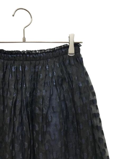 DRAWER（ドゥロワー）DRAWER (ドゥロワー) ドットギャザースカート ネイビー サイズ:Freeの古着・服飾アイテム