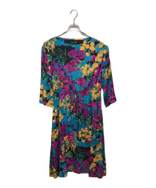 DRAWER（ドゥロワー）DRAWER (ドゥロワー) 総柄シルクワンピース マルチカラー サイズ:36の古着・服飾アイテム