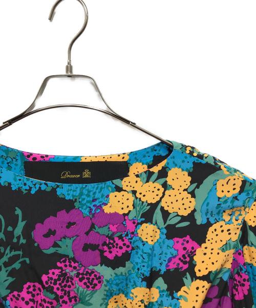 DRAWER（ドゥロワー）DRAWER (ドゥロワー) 総柄シルクワンピース マルチカラー サイズ:36の古着・服飾アイテム