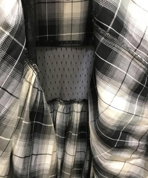 MAISON SPECIAL（メゾンスペシャル）MAISON SPECIAL (メゾンスペシャル) Check Pattern Tulle One-piece Dres ブラック×ホワイト サイズ:FREEの古着・服飾アイテム