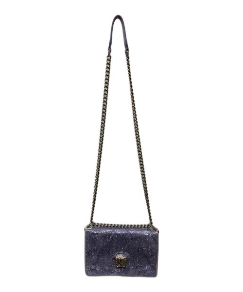 VERSACE（ヴェルサーチェ）VERSACE (ヴェルサーチェ) メデューサスクエアショルダーバッグ パープルの古着・服飾アイテム