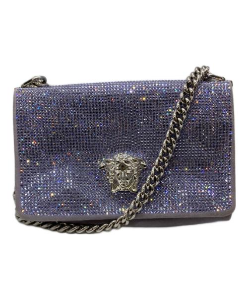 VERSACE（ヴェルサーチェ）VERSACE (ヴェルサーチェ) メデューサスクエアショルダーバッグ パープルの古着・服飾アイテム