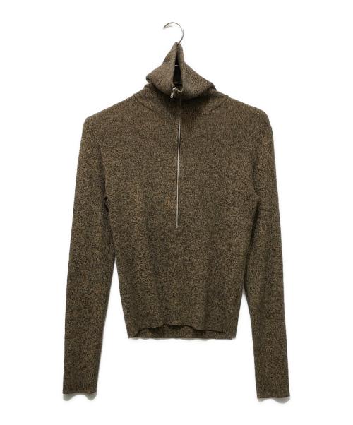 CLANE（クラネ）CLANE (クラネ) ZIP UP TURTLE KNIT TOPS ブラウン サイズ:1の古着・服飾アイテム