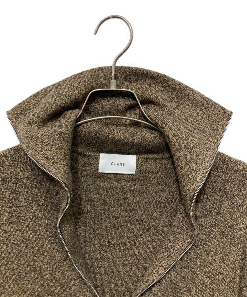 CLANE（クラネ）CLANE (クラネ) ZIP UP TURTLE KNIT TOPS ブラウン サイズ:1の古着・服飾アイテム